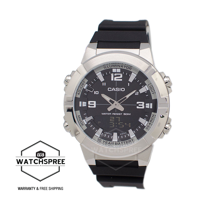Orologio da uomo Casio Analog Digital World Time Resin Strap AMW-870-1A AMW870-1