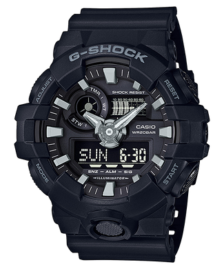Casio G-Shock New GA-700 Black Resin Band Watch GA700-1B Watchspree