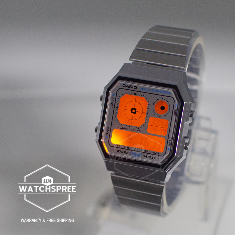 Casio Digital Vintage Stainless Steel Band Watch A130WE-7A