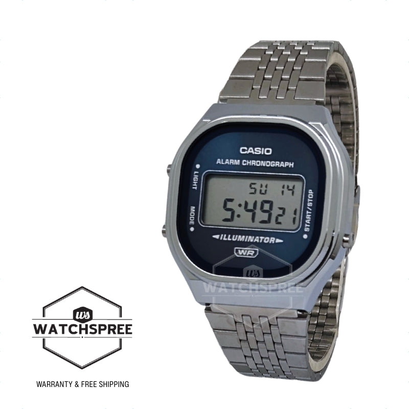 Casio Digital Vintage Style Stainless Steel Band Watch A140WE-2A