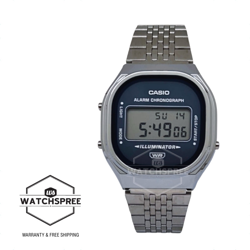 Casio Digital Vintage Style Stainless Steel Band Watch A140WE-2A