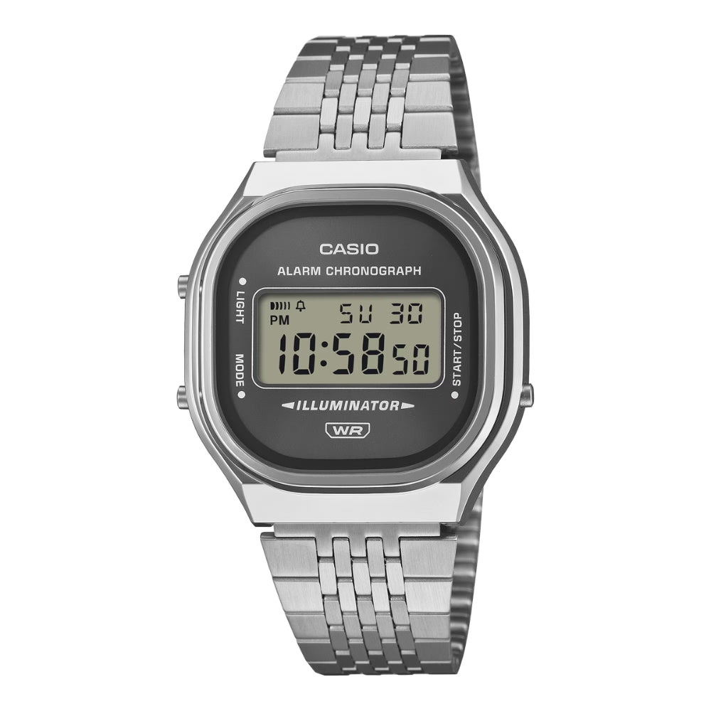 Casio Digital Vintage Style Stainless Steel Band Watch A140WE-8A