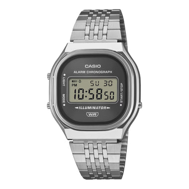 Casio Digital Vintage Style Stainless Steel Band Watch A140WE-8A