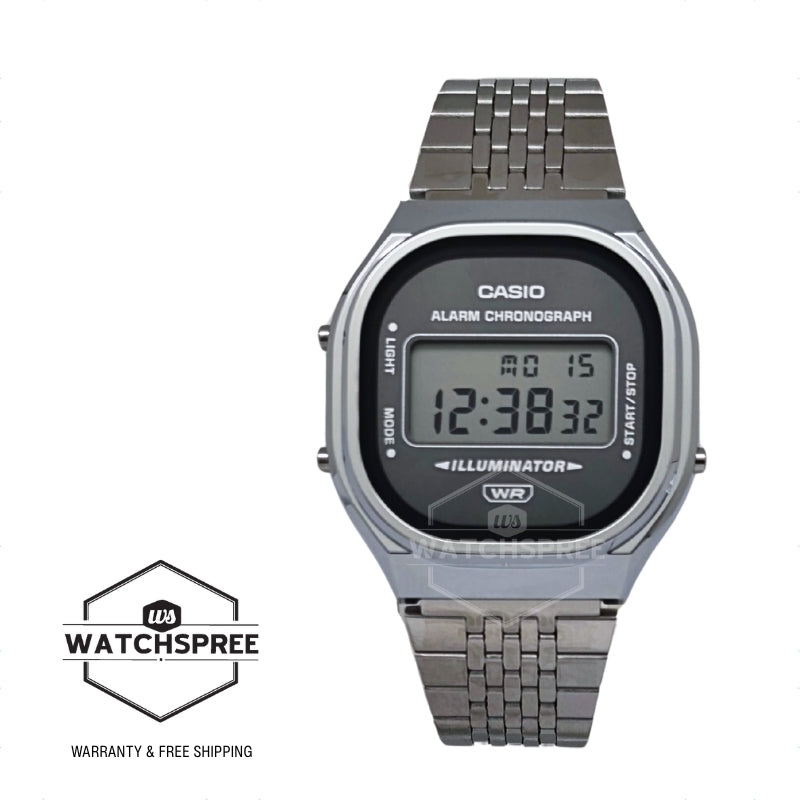 Casio Digital Vintage Style Stainless Steel Band Watch A140WE-8A