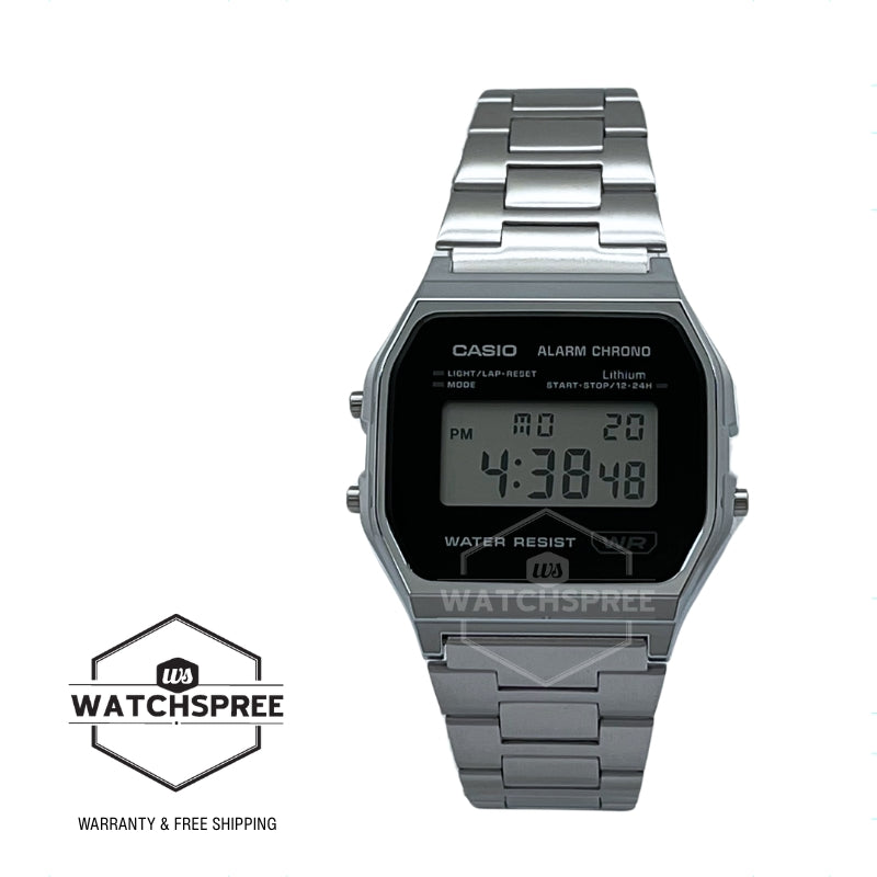 Casio Digital Vintage Style Stainless Steel Band Watch A158WEA-1D A158WEA-1