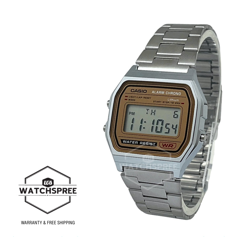 Casio Digital Vintage Style Stainless Steel Band Watch A158WEA-9D A158WEA-9