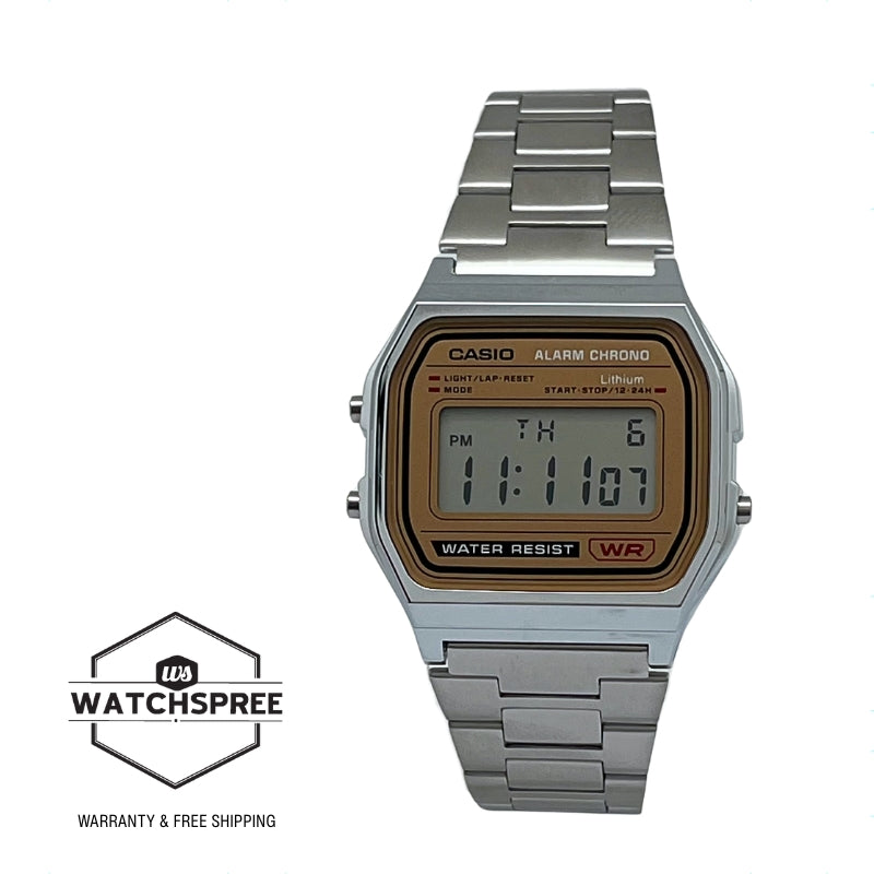 Casio Digital Vintage Style Stainless Steel Band Watch A158WEA-9D A158WEA-9