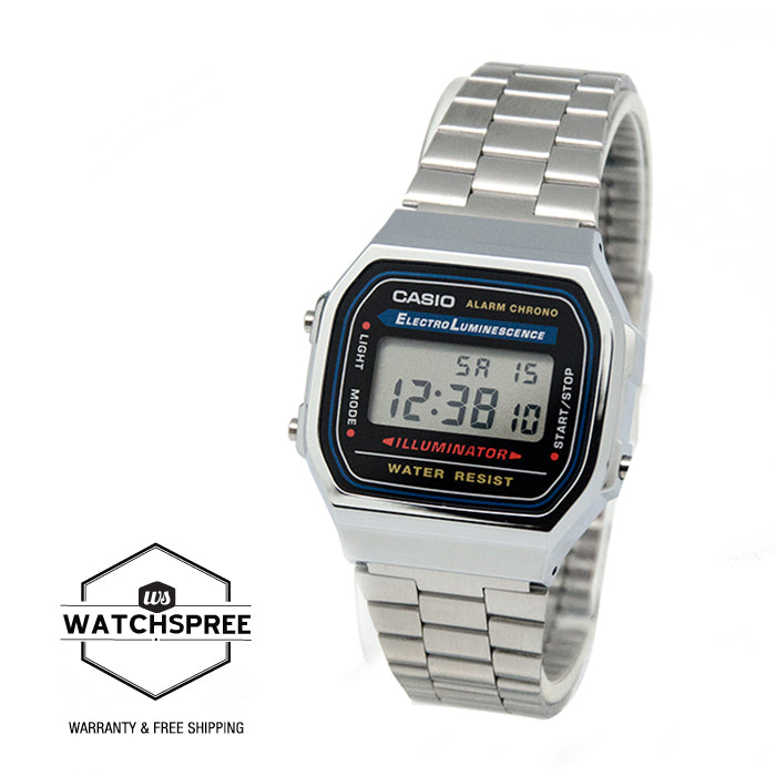 Casio Vintage Style Digital Silver Stainless Steel Watch A168WA-1U