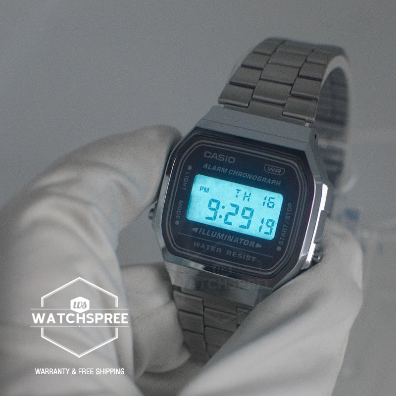 Casio Vintage Style Digital Stainless Steel Band Watch A168WA-5A