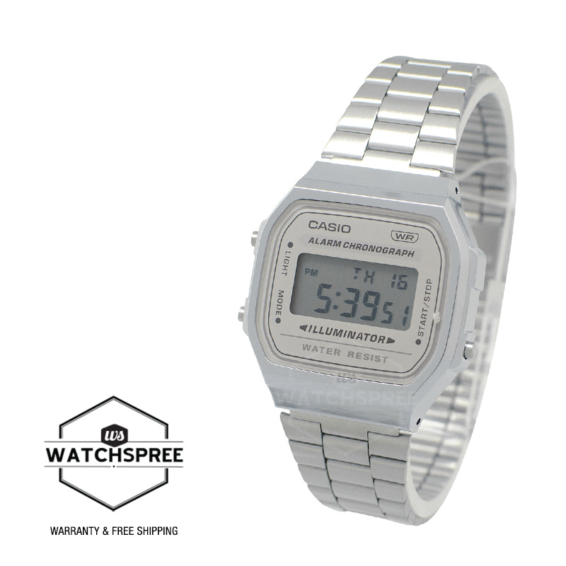 Casio Vintage Digital Stainless Steel Band Watch A168WA-8A