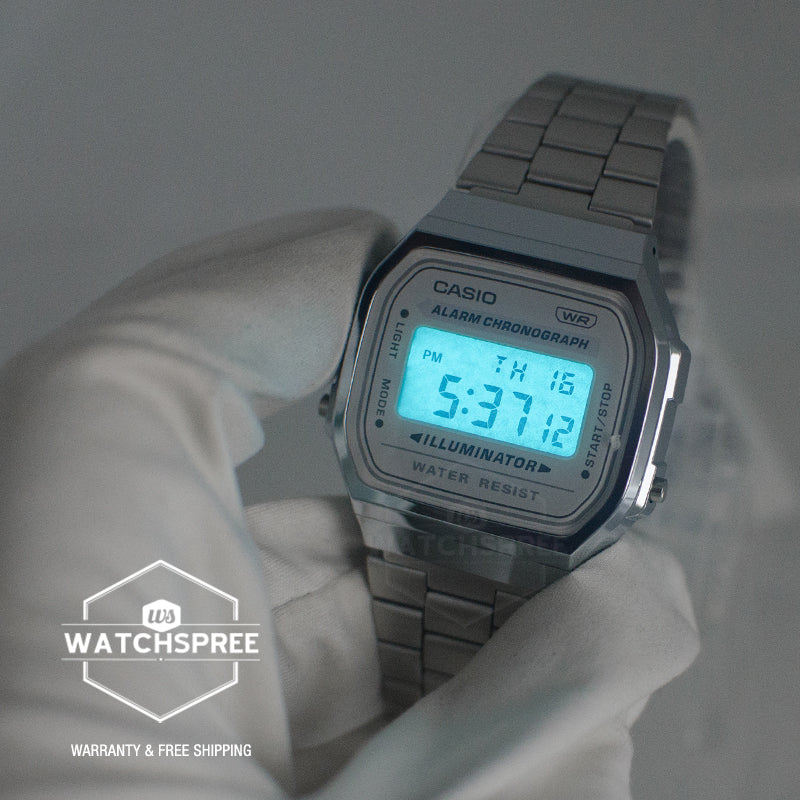 Casio Vintage Digital Stainless Steel Band Watch A168WA-8A