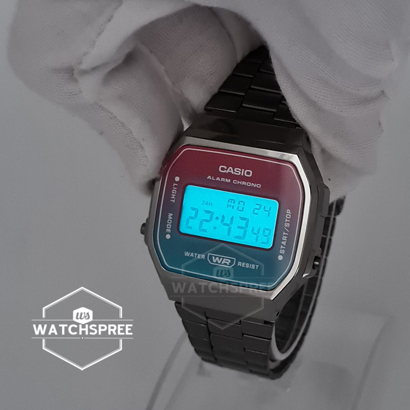 Casio Vintage Style Digital Grey Ion Plated Stainless Steel Band Watch A168WERB-2A