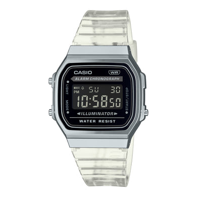 Casio Unisex Vintage Digital Transparent Resin Band Watch A168XES-1B