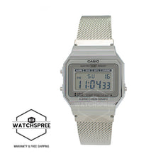 Load image into Gallery viewer, Casio Vintage Standard Digital Silver Stainless Steel Mesh Band Watch A700WM-7A
