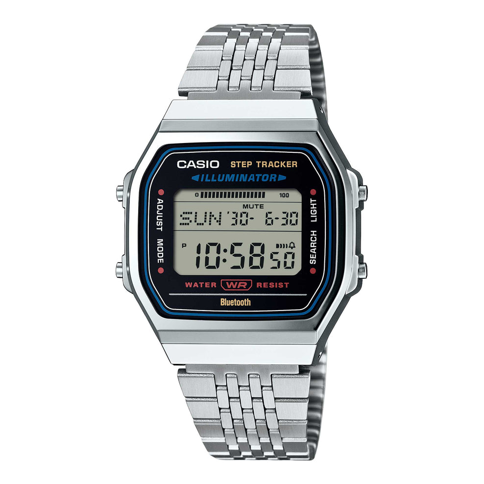 Casio Digital Vintage Style Bluetooth¶¸ Step Tracker Stainless Steel Band Watch ABL100WE-1A ABL-100WE-1A