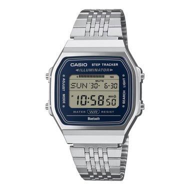 Casio Digital Vintage Style Bluetooth© Step Tracker Stainless Steel Band Watch ABL100WE-2A ABL-100WE-2A