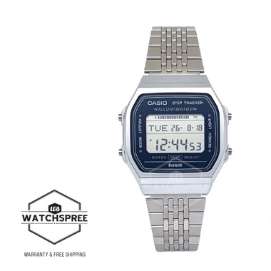 Casio Digital Vintage Style Bluetooth Step Tracker Stainless Steel Band Watch ABL100WE-2A ABL-100WE-2A