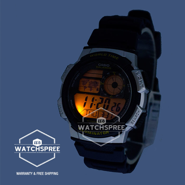 Casio Standard Digital Sporty Design Navy Blue Resin Band Watch AE1000W-2A