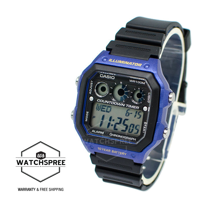 Casio Standard Digital Black Resin Band Watch AE1300WH-2A