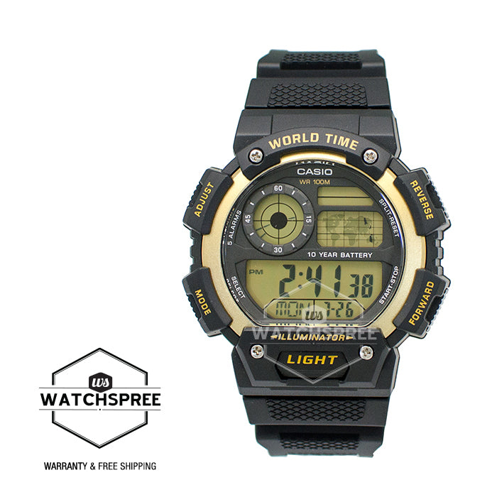 Casio Men's Standard Digital Black Resin Band Watch AE1400WH-9A AE-1400WH-9A