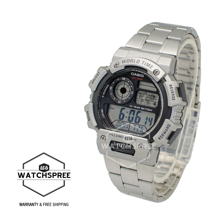 Casio Standard Digital Silver Stainless Steel Watch AE1400WHD-1A AE-1400WHD-1A