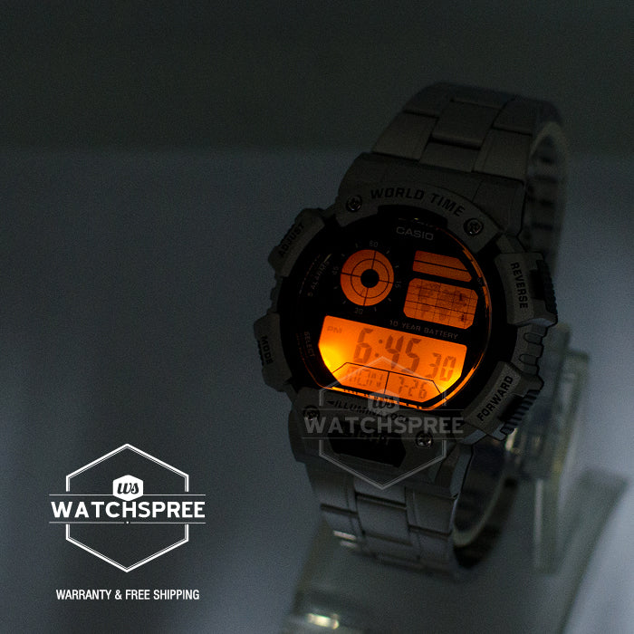 Casio Standard Digital Silver Stainless Steel Watch AE1400WHD-1A AE-1400WHD-1A