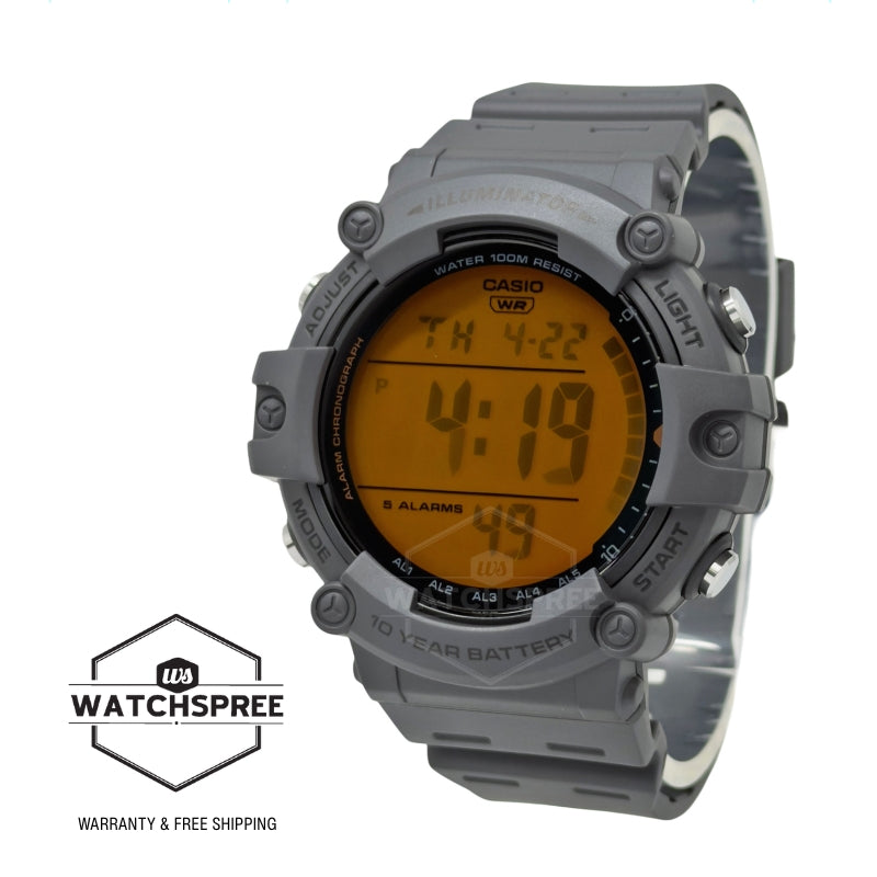 Casio Digital Dual Time Grey Resin Band Watch AE1500WHC-8A AE-1500WHC-8A