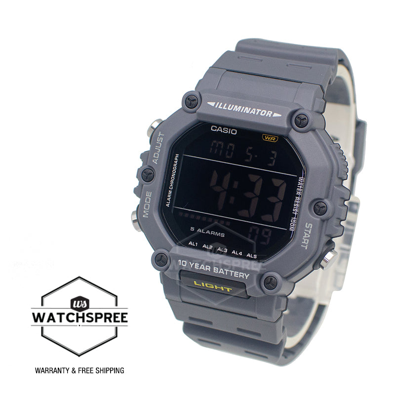 Casio Digital Dual Time Grey Resin Band Watch AE1600H-8B AE-1600H-8B