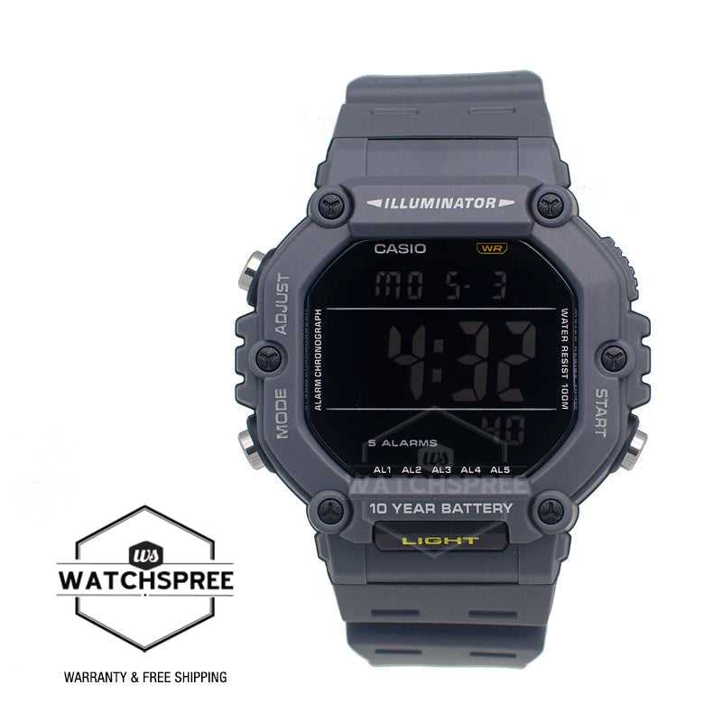 Casio Digital Dual Time Grey Resin Band Watch AE1600H-8B AE-1600H-8B