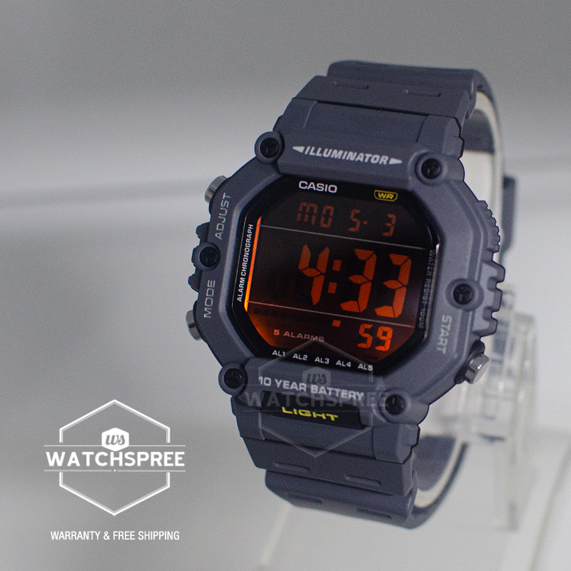 Casio Digital Dual Time Grey Resin Band Watch AE1600H-8B AE-1600H-8B