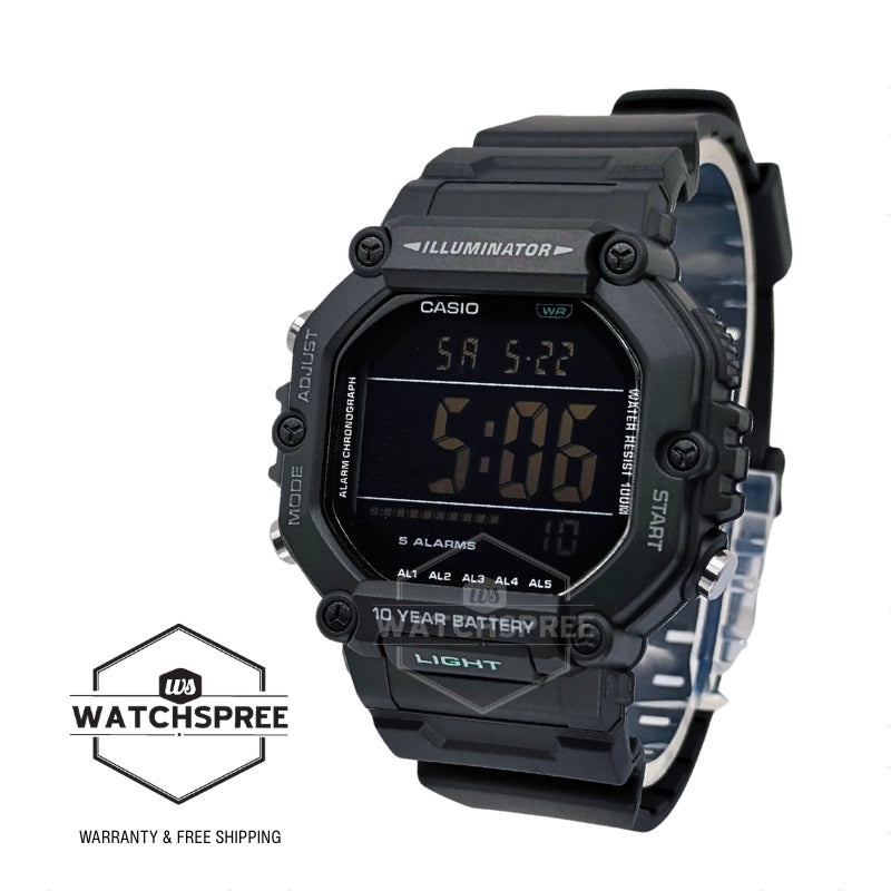 Casio Digital Dual Time Black Resin Band Watch AE1600HX-1B AE-1600HX-1B