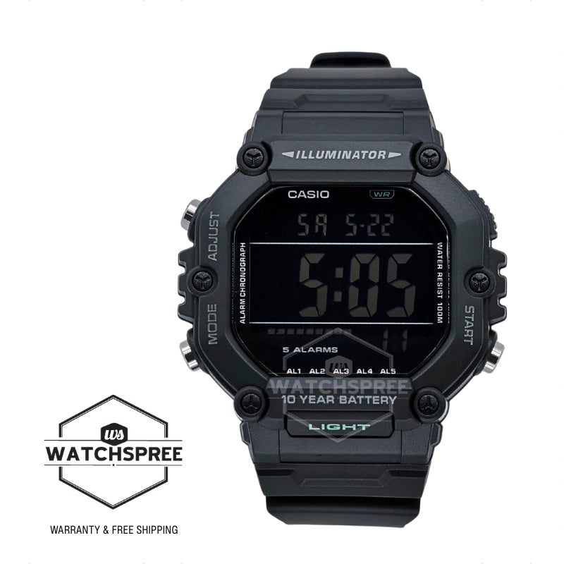 Casio Digital Dual Time Black Resin Band Watch AE1600HX-1B AE-1600HX-1B