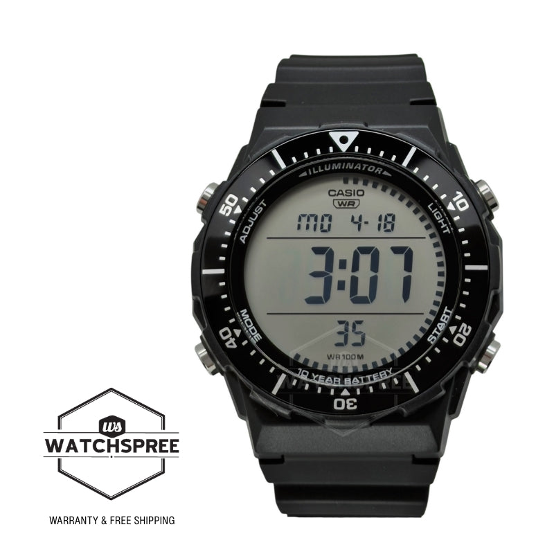 Casio Digital Dual Time Black Resin Band Watch AE1700H-1B AE-1700H-1B