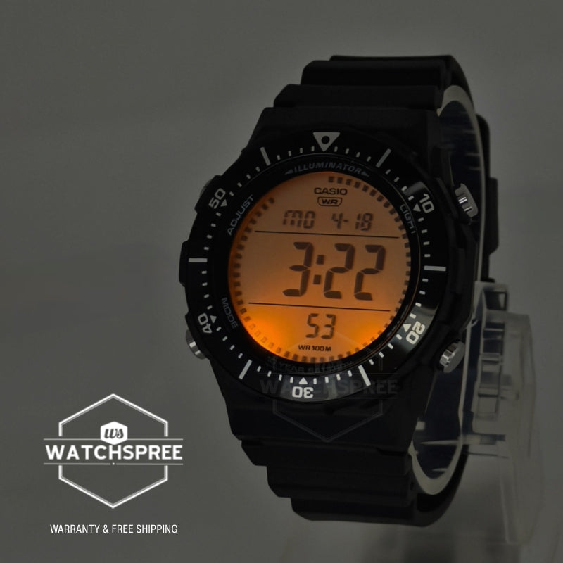 Casio Digital Dual Time Black Resin Band Watch AE1700H-1B AE-1700H-1B