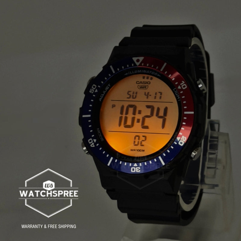 Casio Digital Dual Time Black Resin Band Watch AE1700H-1A2 AE-1700H-1A2