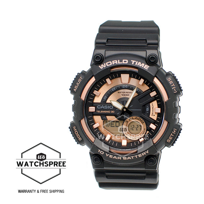 Casio Standard Analog Sport Digital Black Resin Band Watch AEQ110W-1A3 AEQ-110W-1A3