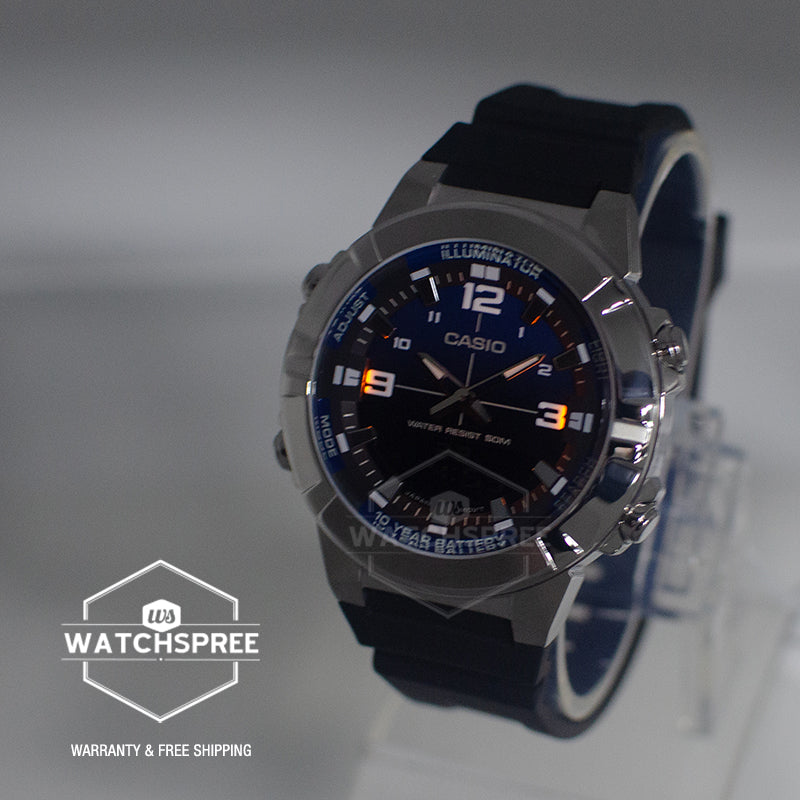 Casio Analog-Digital Black Resin Band Watch AMW870A-2A AMW-870A-2A