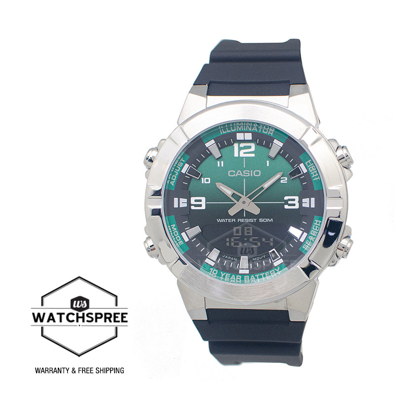 Casio Analog-Digital Black Resin Band Watch AMW870A-3A AMW-870A-3A
