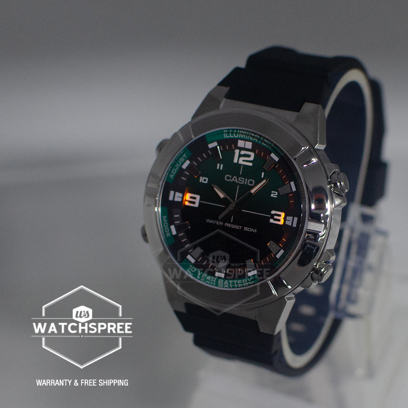 Casio Analog-Digital Black Resin Band Watch AMW870A-3A AMW-870A-3A