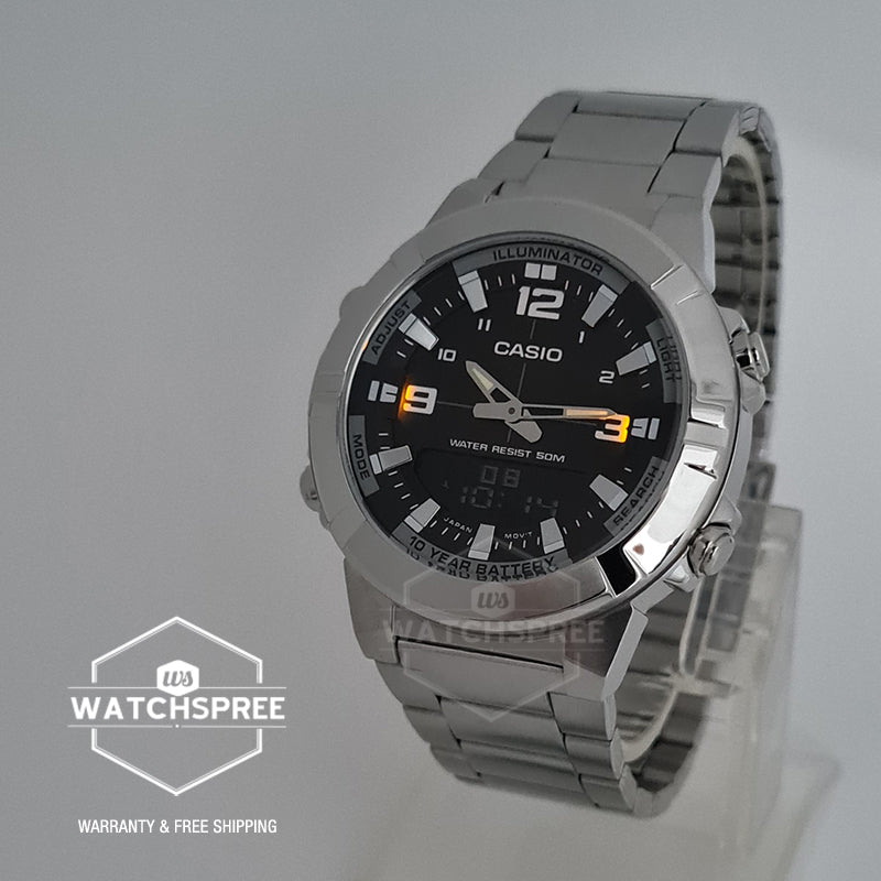 Casio Analog-Digital Stainless Steel Band Watch AMW870D-1A AMW-870D-1A