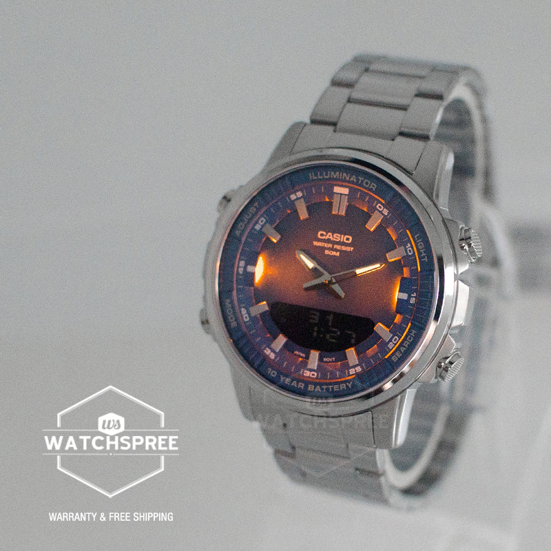 Casio Analog-Digital Sporty Design Stainless Steel Band Watch AMW880D-2A1 AMW-880D-2A1