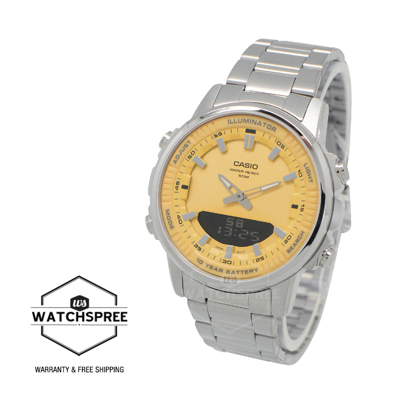 Casio Analog-Digital Sporty Design Stainless Steel Band Watch AMW880D-9A AMW-880D-9A