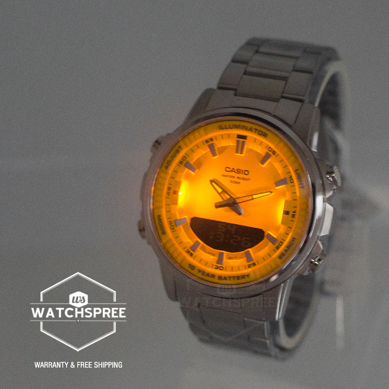 未使用品 CASIO AMW-880D-9AV イエロー 黄色 アナデジ AMW-880D-9AV | CASIO