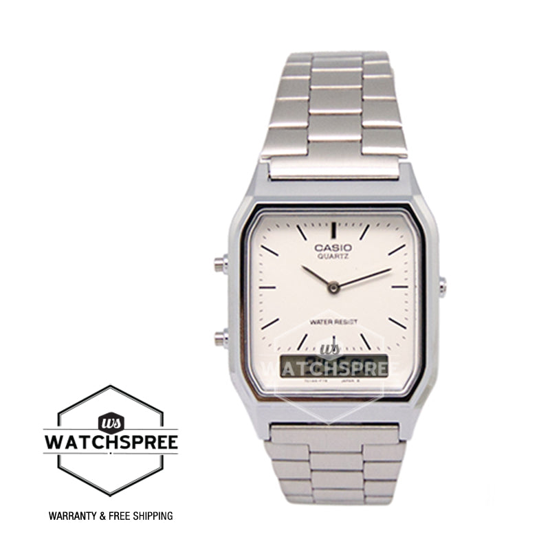 Casio Vintage Style Stainless Steel Band Watch AQ230A-7D