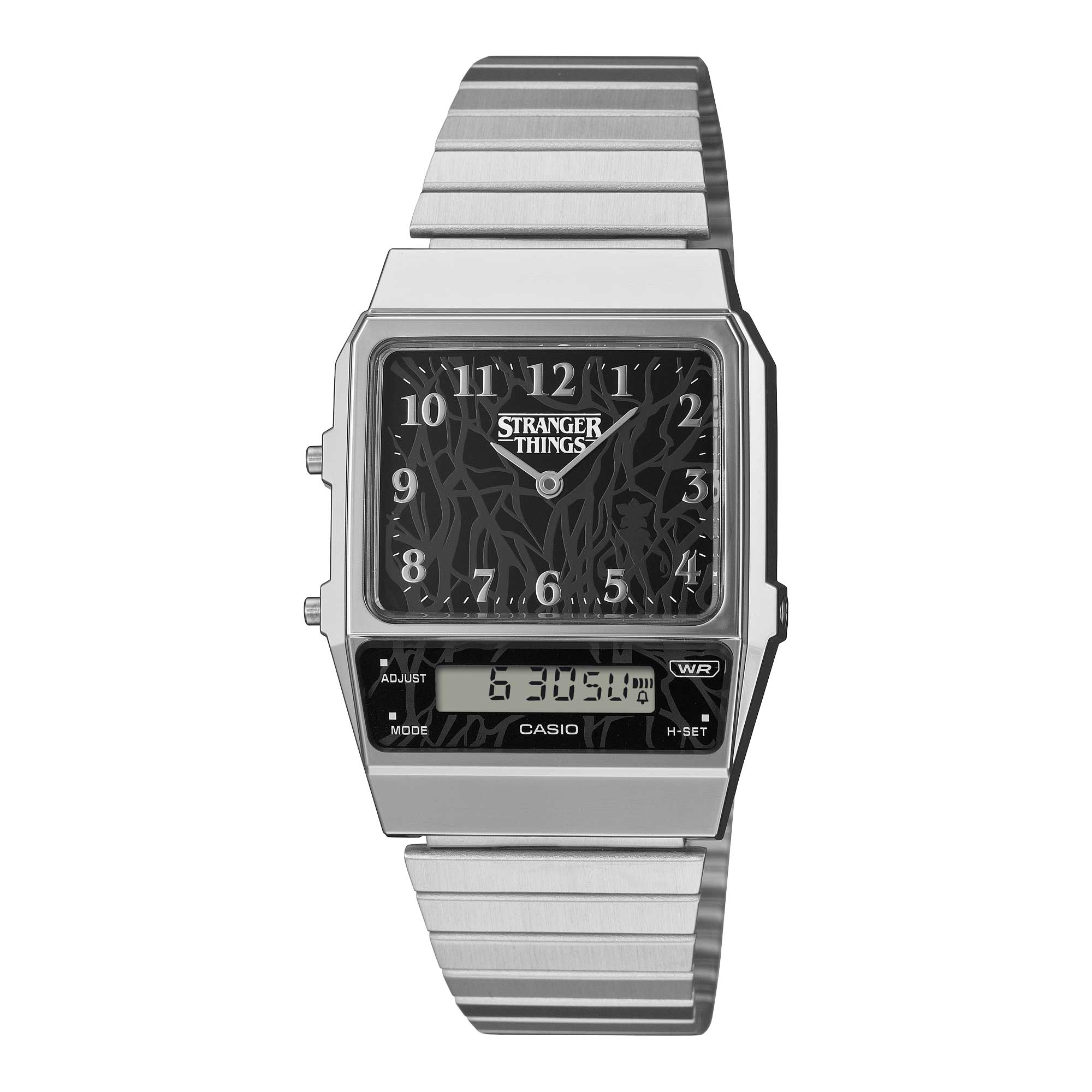 Casio Vintage Style Stranger Things Collaboration Models Analog-Digital Dual Time Stainless Steel Band Watch AQ800EST-1A AQ-800EST-1A
