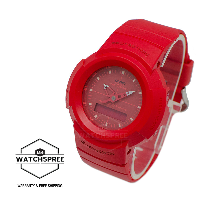 Casio G-Shock Analog-Digital Classic AW-500 Series Red Resin Strap Watch AW500BB-4E AW-500BB-4E