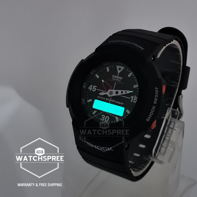Casio G-Shock Analog-Digital Classic AW-500 Series Black Resin Strap Watch AW500E-1E AW-500E-1E