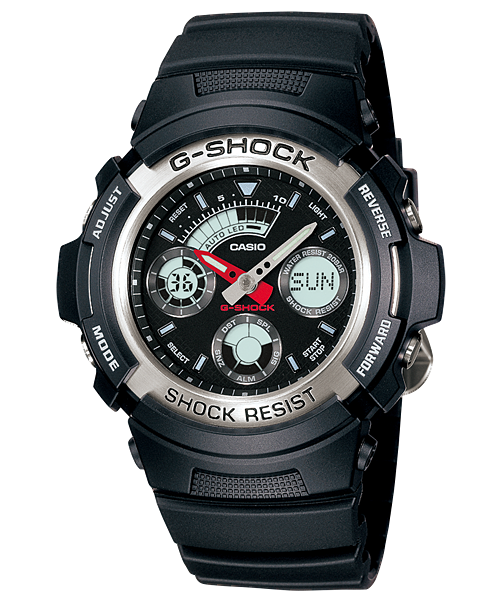 Casio G-Shock Analog Digital Sports Black Resin Band Watch AW590-1A AW-590-1A