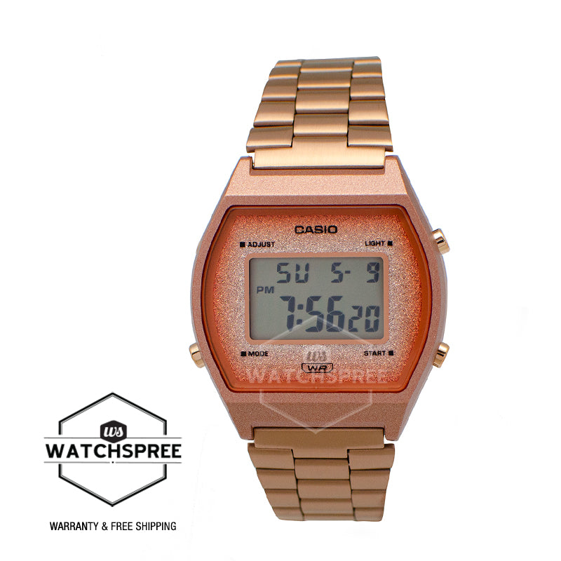 Casio Digital Rose Gold Ion Plated Stainless Steel Band Watch B640WCG-5D B640WCG-5