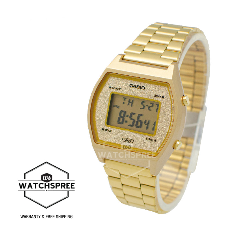Casio Digital Gold Ion Plated Stainless Steel Band Watch B640WGG-9D B640WGG-9